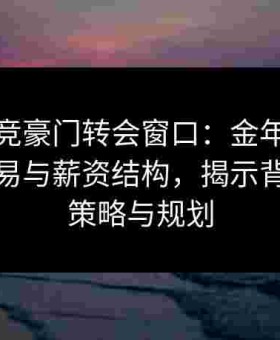 给点电竞豪门转会窗口：金年会探析选手交易与薪资结构，揭示背后团队策略与规划